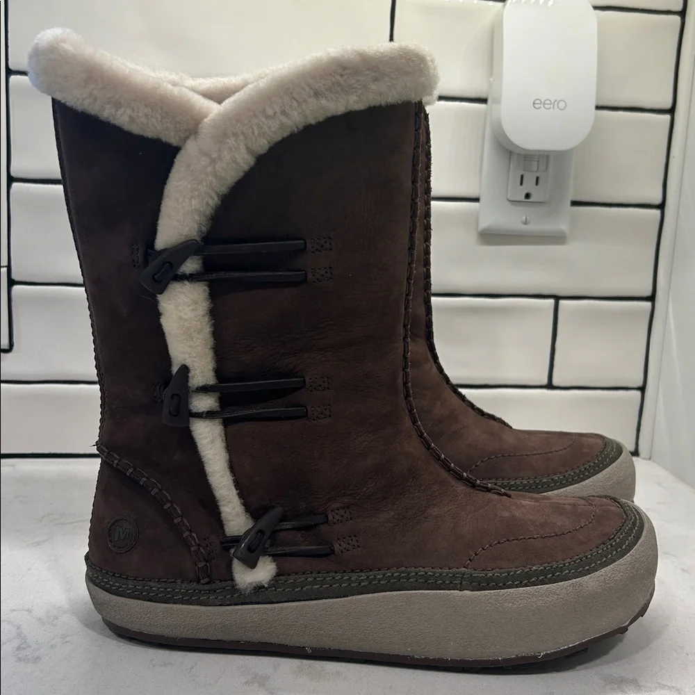 Merrell Spirit Tibet High Espresso Winter Boots Thinsulate Polartec - 11 Women’s